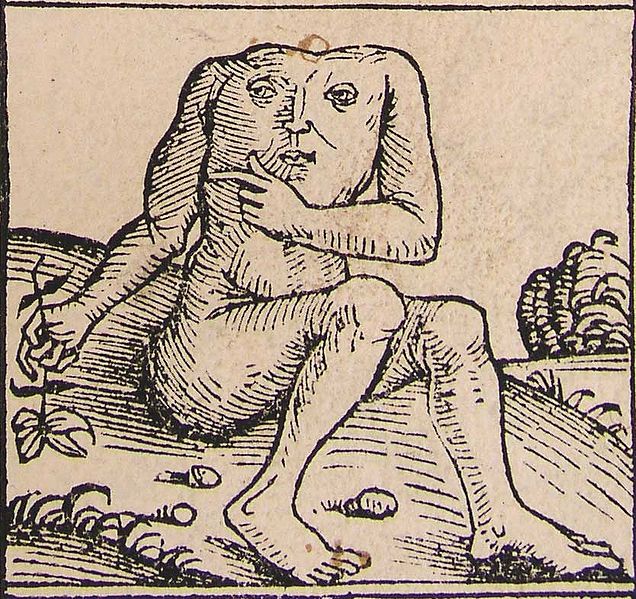 A blemmyae from Schedel's Nuremberg Chronicle (1493)
